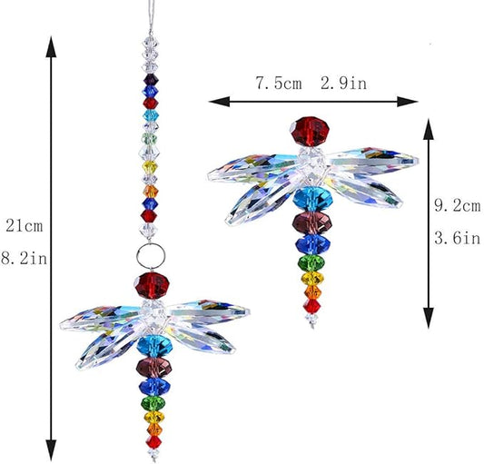 H&D Window Dragonfly Pendant Crystal Suncatcher Fengshui Rainbow Maker