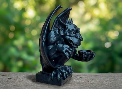 OLOMA Gothic Gargoyle Statue for Garden and Patio Architectural Decor Heavy Stone Sculpture with Detailed Classic Design Weather Resistant Outdoor Indoor Patio Lawn Entryway Accent