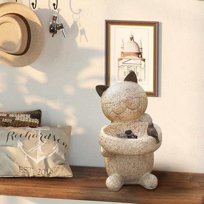 Cat Garden Statues Outdoor Decor,12’’ Height Cat Garden Sculptures,Christmas Decoration,Yard Lawn Ornaments,Gift for Thanksgiving