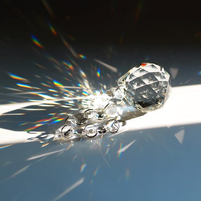 Crystal Ball Prism Suncatcher 6 Strands, 30mm/40mm Hanging Chandelier Crystals Beads Chain Curtain for Decoration Clear GOLDENHAITAI