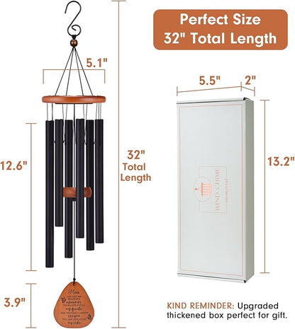 AMBOBE Memorial Sympathy Gifts for Loss of Mom, 32" Memorial Wind Chimes for Loss of Mother Sympathy Gift, Bereavement Gift for Loss of Mother, Windchimes in Memory of Mom Gifts