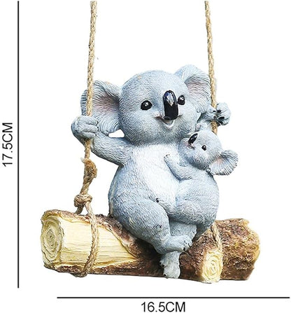 Hanging Koala, Animal Garden Statue, Funny Swing Koala Bear Sculpture, Decor for Indoor Outdoor Patio Yard Lawn House