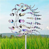 2Pcs Wind Spinners for Yard and Garden，Wind Spinners Outdoor，Magical Metal Windmill，Whimsical Wind Sculpture（2Pcs ）