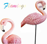 MUAMAX Miniature Flamingo Picks 2 Pack Fairy Garden Accessories Pink Miniature Garden Flamingo Figurines Decorative Plant Stakes for Pots Ornaments
