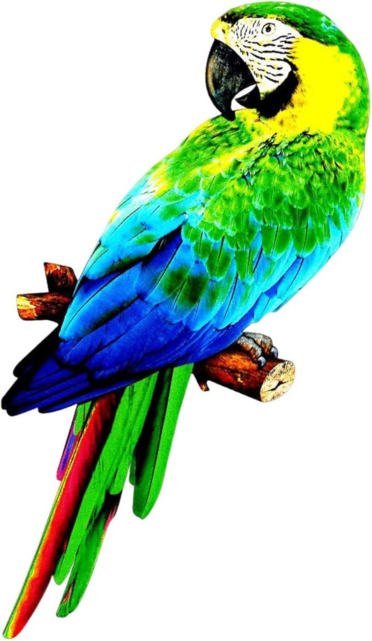 MagiDeal Artificial Parrots Figurines, Metal Birds Decoration, 2D Flat Parrot Craft Statue, Bird Model Photo Props, Macaw Sculpture for Outdoor Party Garden Lawn Yard Fence Decor, Style A