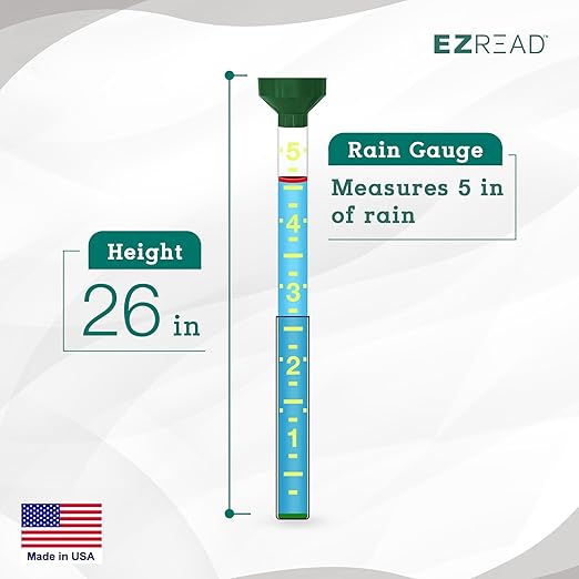 Headwind EZRead 26” Giant Professional Outdoor rain Gauge, USA Made Heavy Duty All Weather Freeze Proof mountable with Float, Hunter Green (820-0019)
