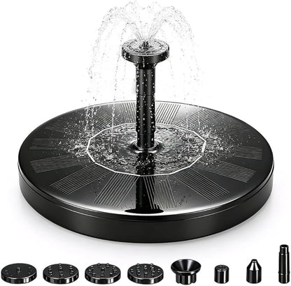 Solar Fountain for Bird Bath, 2026 New Floating Mini Solar Water Fountain with 6 Nozzles, Solar Birdbath Fountain for Garden, Pond, Pool, and Outdoor (1, 6.3in)