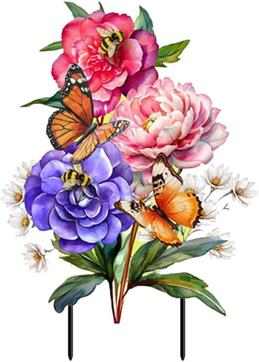 Briarwood Lane Butterflies and Peonies Metal Art