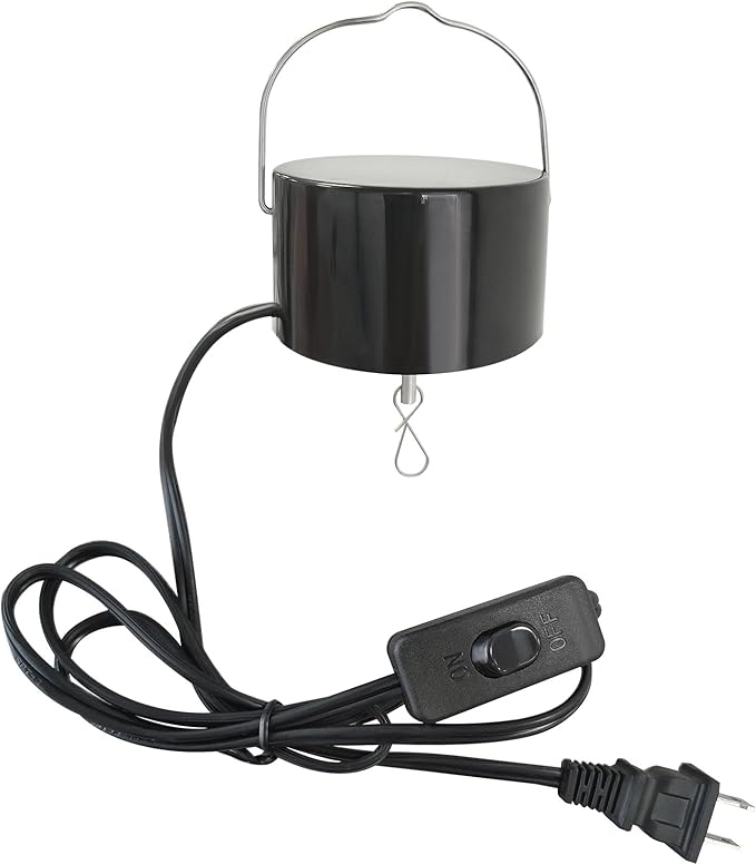 Aoedelyart Wind Spinner Motor Plug in,Electric Powered Slow Rotating Hanging Display Motor for Disco Ball,Sun Catchers,Mirror Ball,Baby Crib,Art Decorations,Garden Decor,Christmas Ornament(Black)