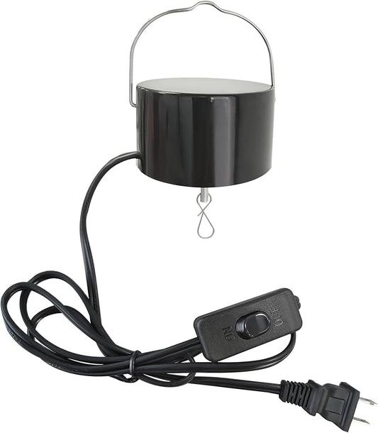 Aoedelyart Wind Spinner Motor Plug in,Electric Powered Slow Rotating Hanging Display Motor for Disco Ball,Sun Catchers,Mirror Ball,Baby Crib,Art Decorations,Garden Decor,Christmas Ornament(Black)