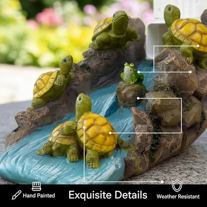 Turtle Statue Gutter Downspout Extender, Downspout Splash Block, Garden Animal Statue, Decorative Gutter Extension Downspout, Outdoor Decor Ornament, Stone Resin Tortoise Pond, for 4" x 4 Downspout