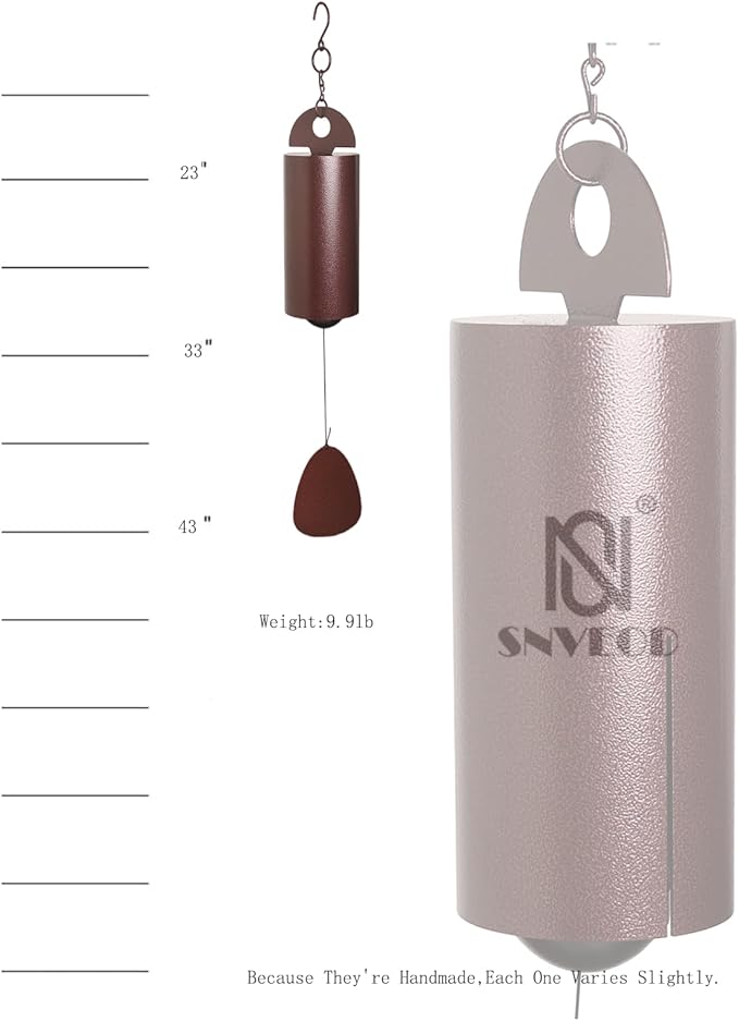 Wind Chimes for Outside,Deep Tone Sound, 43" Copper Large Windchime for Outdoor Terrace,Courtyard,Verandah,Pavilion