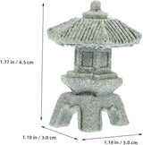 Yardwe 4pcs Miniature Sandstone Pagoda Statues Zen Decor for Use Japanese Lantern Sculptures for Bonsai and Aquariums