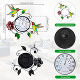 Hummingbird Outdoor Thermometer, 15" Indoor Wall Thermometers No Need Battery, Metal Decorative Thermometerfor for Home Patio Room