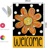 CROWNED BEAUTY Summer Floral House Flag 28x40 Inch Double Sided Large Burlap Welcome Holiday Flag for Outside Yard CF1503-40