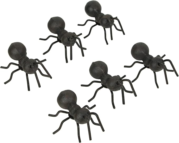 Upper Deck Set of 6 Cast Iron Ant Sculptures Home Garden Decor Metal Outdoor Statue Yard Art