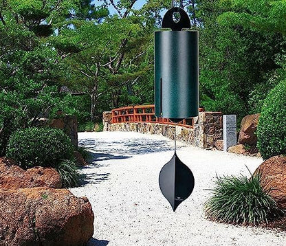 Woodstock Wind Chimes Heroic Windbell Wind Chimes for Outside, 40" Green Large Windchime for Outdoor Garden, Patio, Porch Wind Bell, Deep Tone Sound