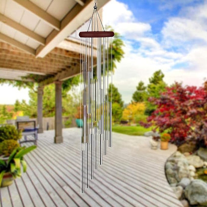 Premium Wind Chimes, Metal Wind Chimes with 12 Hollow Aluminum Tubes, Sliver Wind Chime for Party Home Garden Yard Patio Decor, Gift etc, 23 Inch