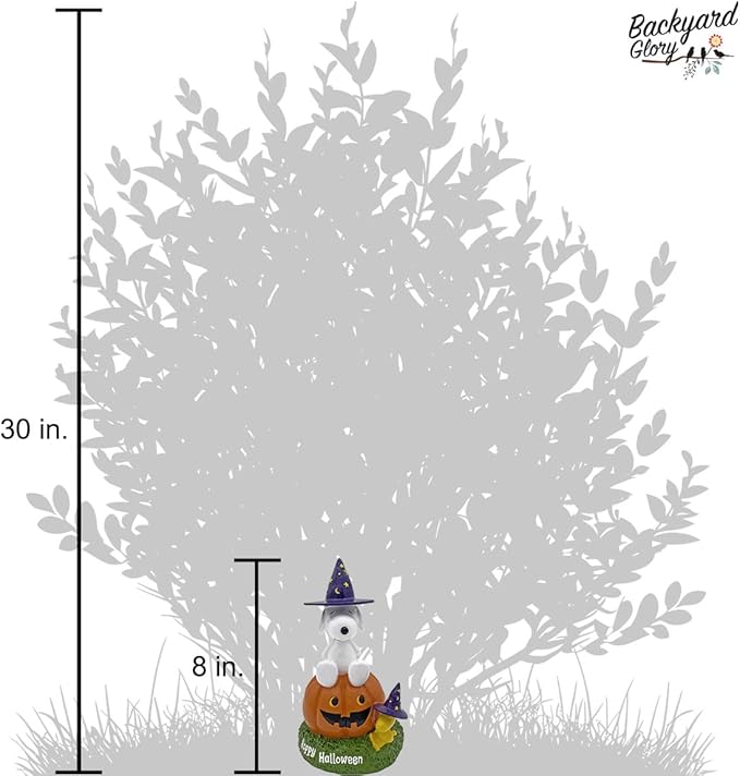 Peanuts® Snoopy and Woodstock on Jack-o-Lantern 8" Garden Statue