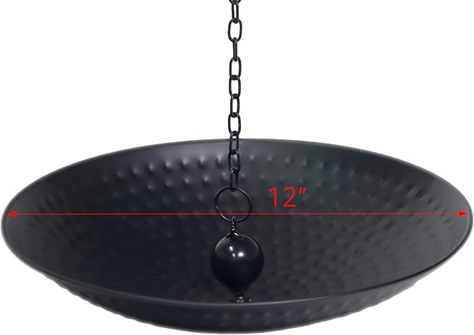 Trademark Innovations 12 Inch Rain Chain Basin with Drainage, Rain Chain Anchoring Basin, Rain Chain Water Catcher
