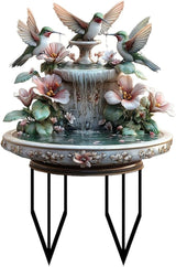 Hummingbird Flowing Water Garden Stake Decor, Butterfly Acrylic 2D Garden Decoration,Sculptures Ornament Garden Accessories for Outdoor Indoor Yard Lawn Pot Plants (Style E)