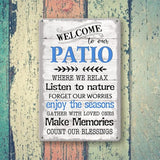 Funny Patio Metal Tin Sign Patio Wall Decor Welcome To Our Patio Signs Outdoor Welcome To Our Porch Backyard Sign Outdoor Decorations Funny Home Patio Gifts Personalized Farmhouse Patio Decor 8x12 In