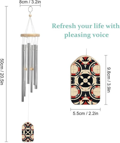 Light Beige Style Wind Chimes for Outside,20.5 Inches Memorial Wind Chime with 6 Aluminum Alloy Tubes Metal Windchimes Hanging Wind Chime Decoration for Garden Patio Outdoor
