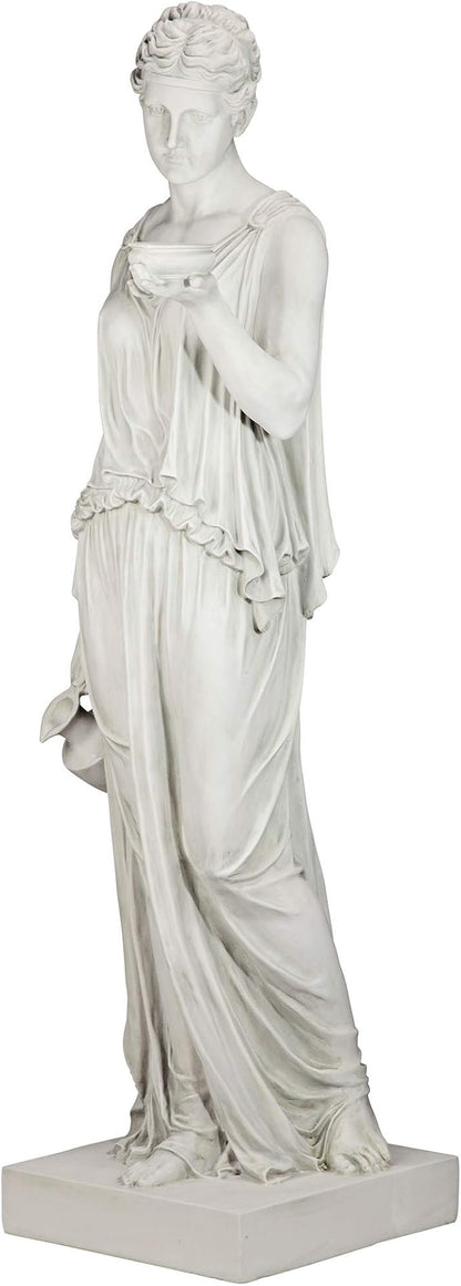 Design Toscano Hebe Greek Woman Patron of Youth Indoor/Outdoor Garden Statue, Estate Size, 62 inches tall, Cast Stone Resin, Antique Stone Finish