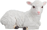 Jerliflyer Lamb Garden Statue,Sheep Hand Made Lifelike Garden Sculpture for Indoor Outdoor Decoration (Medium Lying Position)