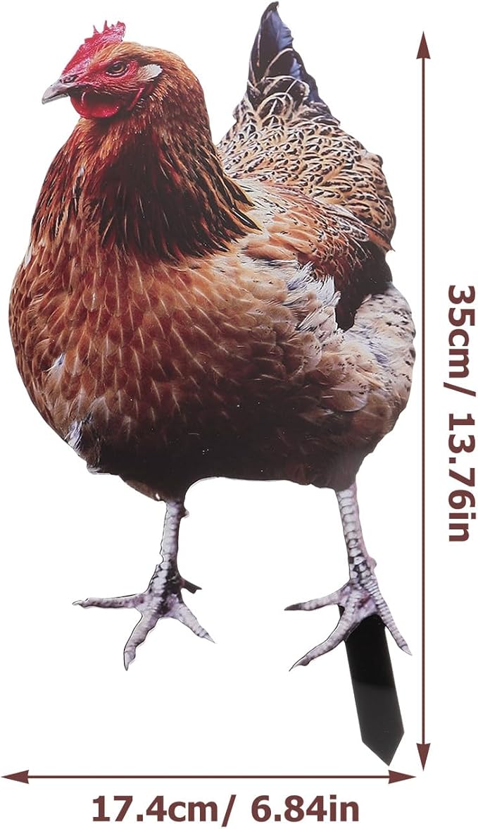 Happyyami 2Pcs Acrylic Chicken Yard Art - Decorative Hen Lawn Stakes for Garden Decoration, Outdoor Decor for Patio and Yard, Acrylic Flat Surface