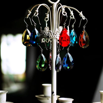 10pcs Teardrop Chandelier Crystals, Coloured 38mm Glass Chandelier Prism Pendant for DIY Jewelry, Suncatcher, Ornament, FengShui Decoration
