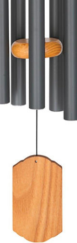 Carson 21" Wood and Gray Chimes - Classic Windchime - Wood Windchime for Outdoor Decor - Garden Patio Porch