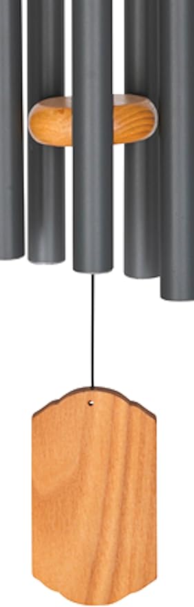 Carson 21" Wood and Gray Chimes - Classic Windchime - Wood Windchime for Outdoor Decor - Garden Patio Porch
