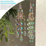 Crystal Suncatcher, Sun Catcher Crystals for Window Hanging, Crystal Wind Chimes Outdoor Indoor Decoration, Hanging Crystals Prism Suncatcher for Garden Decor Wedding Party (Sun)