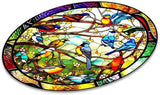7.9'' Acrylic Window Hanging Decor,Stained Panel Hangings Decorative Acrylic Wall Decor Colorful Ornament Window Hangings for Outdoor Indoor Decor(Birds Concert)