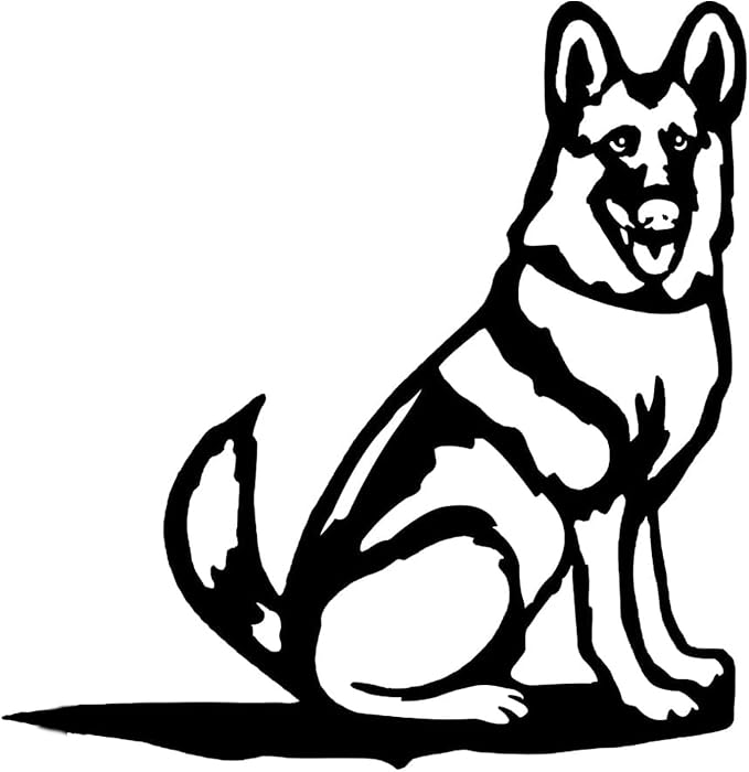 Metal Garden Dog Statue Ornament Gift Metal Art Dog Silhouette Decoration Steel Dogs Statue Decorative Garden Stakes for Yard, Lawn, Patio, Pathway(German Shepherd)