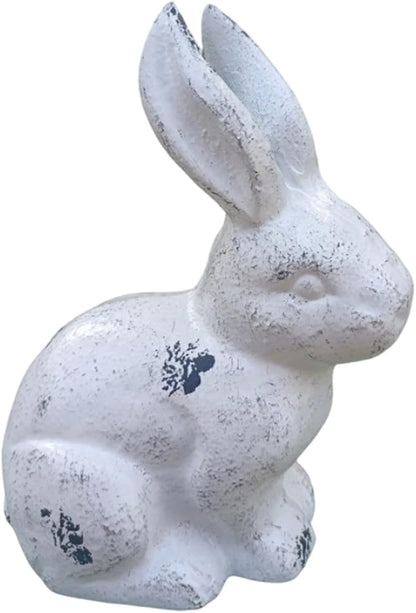 Antique Mode Metal Rabbits Sculpture Handcrafted Outdoor Decoration for Farm Garden Bookshelf Iron Garden Statue
