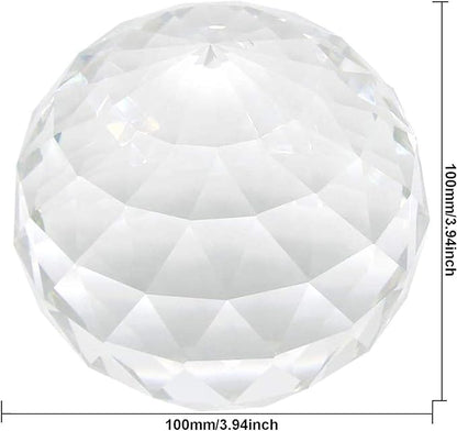 Clear Crystal Ball Prism Window Rainbow Maker Window Prisms Suncatcher for Feng Shui, (100mm/3.94inch)