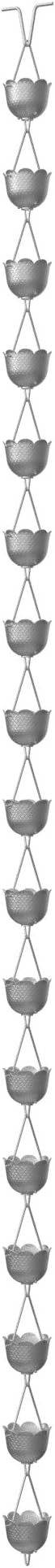 Rain Chains Direct - Pineapple Rain Chain - 8.5 FT - Milled Aluminum in Gray - Premium Rain Chains for Gutters