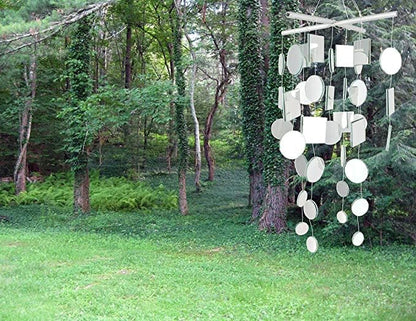 Woodstock Chimes Asli Arts Collection, Mirror Chime, Medium (20'') Capiz Wind Chimes for Outdoor, Patio, Home or Garden Décor (C125)