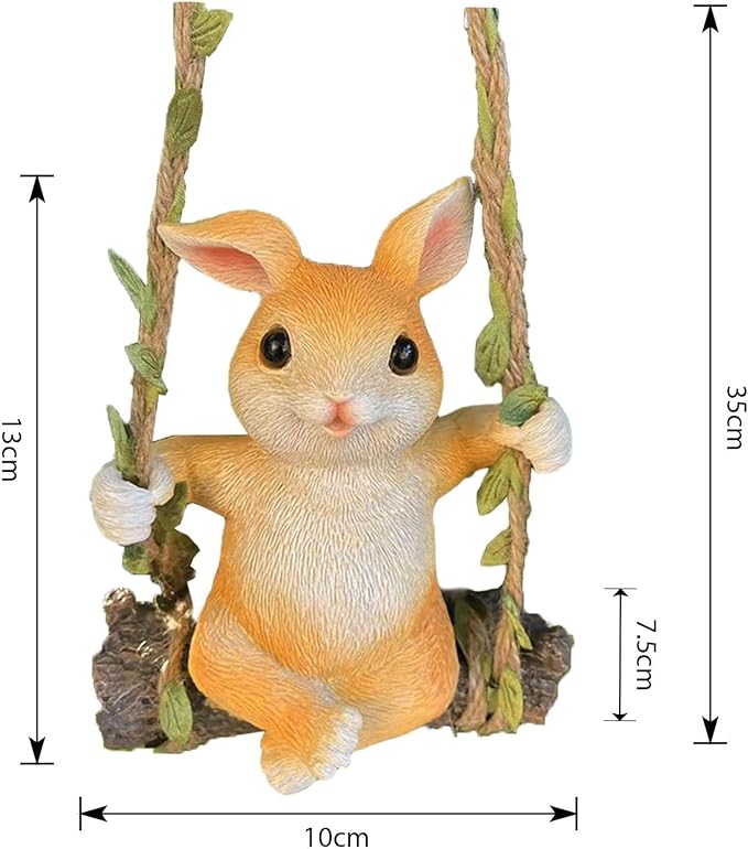 Garden Statues for Outside Yellow Rabbit Outdoor Statue Resin Yard Sculpture for Garden Decoration 10x7.5x13 cm Outside Statues for Yard and Garden Gardening Gifts