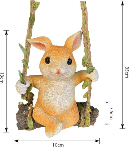 Garden Statues for Outside Yellow Rabbit Outdoor Statue Resin Yard Sculpture for Garden Decoration 10x7.5x13 cm Outside Statues for Yard and Garden Gardening Gifts