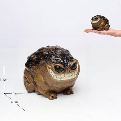 MOLMH Weird Ugly Funny Monster Frog Obese Toad Garden Accessories Quirky Outdoor Accents Decorative Statue Novelty Home Office Sculpture Unique Gift