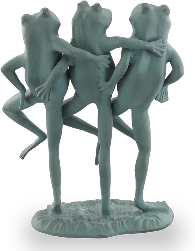 SPI Home Dancing Frog Trio Cast Aluminum Garden Sculpture 18.5 Inches High Outdoor Décor