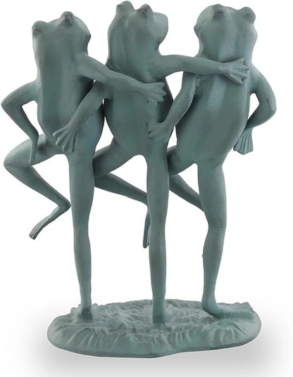 SPI Home Dancing Frog Trio Cast Aluminum Garden Sculpture 18.5 Inches High Outdoor Décor