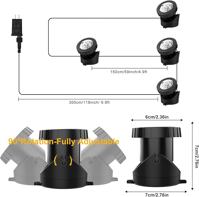 RGB Underwater Pond Lights, Super Bright LED Submersible Fountain Lighting Colored Landscape Spotlights, Bluetooth APP Control IP68 Waterproof for Fish Aquarium Tank Garden Yard Pool (Set of 4)