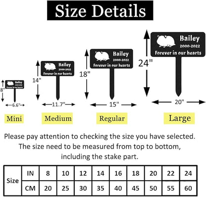 Personalized Pet Hamster Memorial Garden Stake Grave Marker, Custom Metal Hamster Memorial Grave Marker Stake Outdoor for Loss of Pet Remembrance Gifts Hamster Memorial Plaque Stake