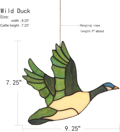 A Colorful One Hanging On The Window Wild Duck Stained Glass Suncatcher Home Decor1