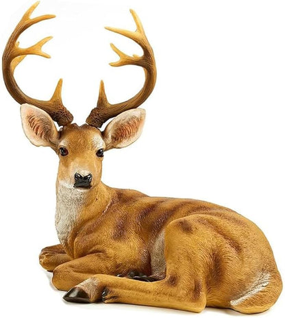 XTAPAN Buck Statue Figurines Deer Animal Sculpture Gift Home Decor,Office or Outdoor Garden Statue Woodland Decoration