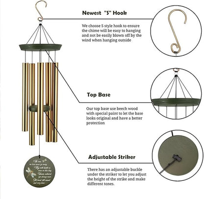 Personalized Wind Chime Outdoor Deep Tone, Large Bereavement Memorial Wind Chimes, Outdoor Mourning Wind Chimes, Gifts for Mothers, Garden Home Patio Hanging Decorations, Product in USA